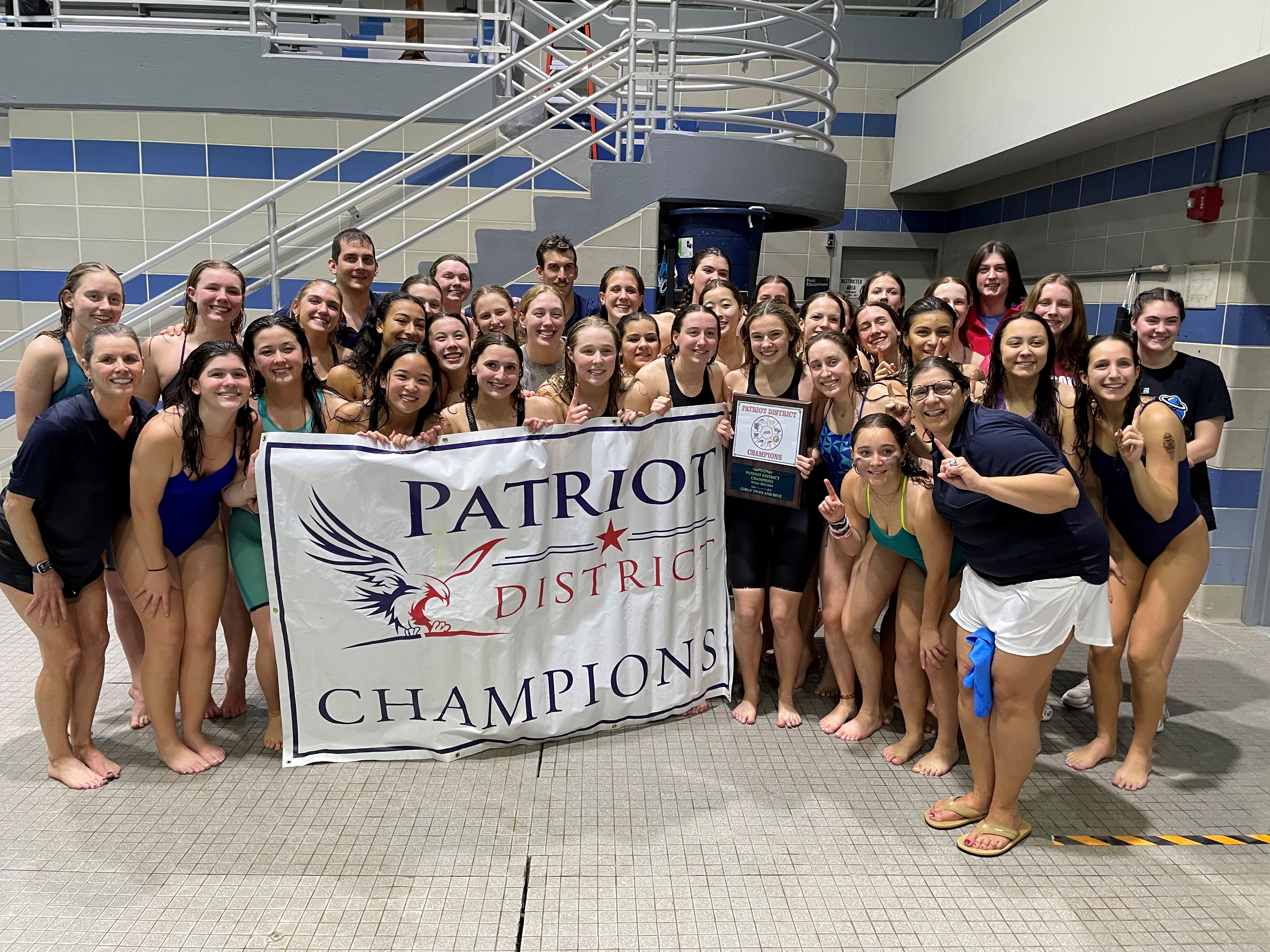 Girls Swim & Dive wins first place at Patriot Districts