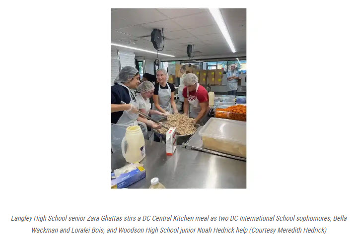 Woodson Junior Noah Hedrick helps at DC Central Kitchen