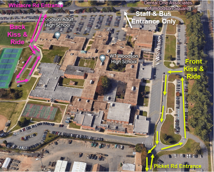 Kiss and Ride Map and where to enter and exit